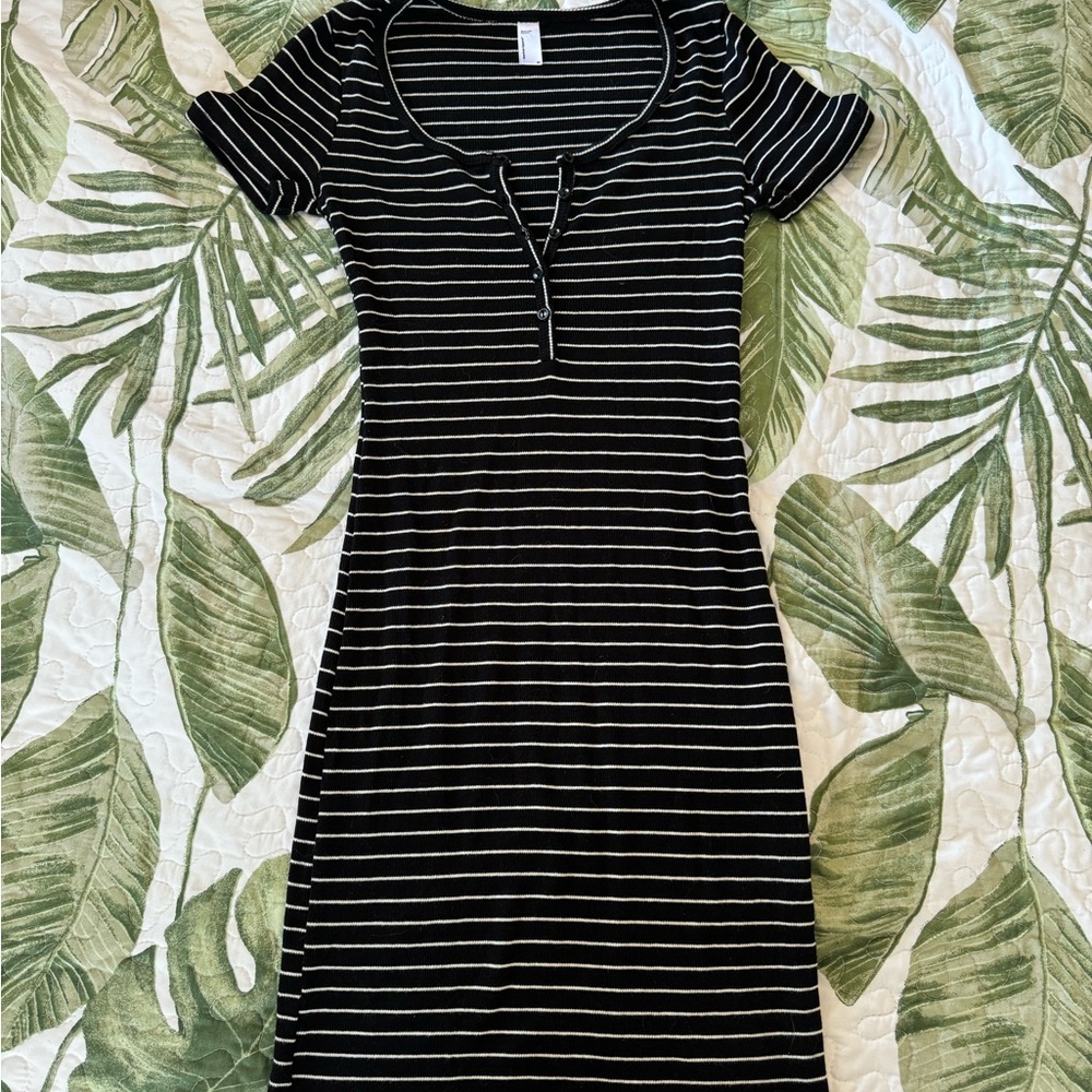 AMERICAN APPAREL Pre-Gildan OG Striped T-shirt Dress